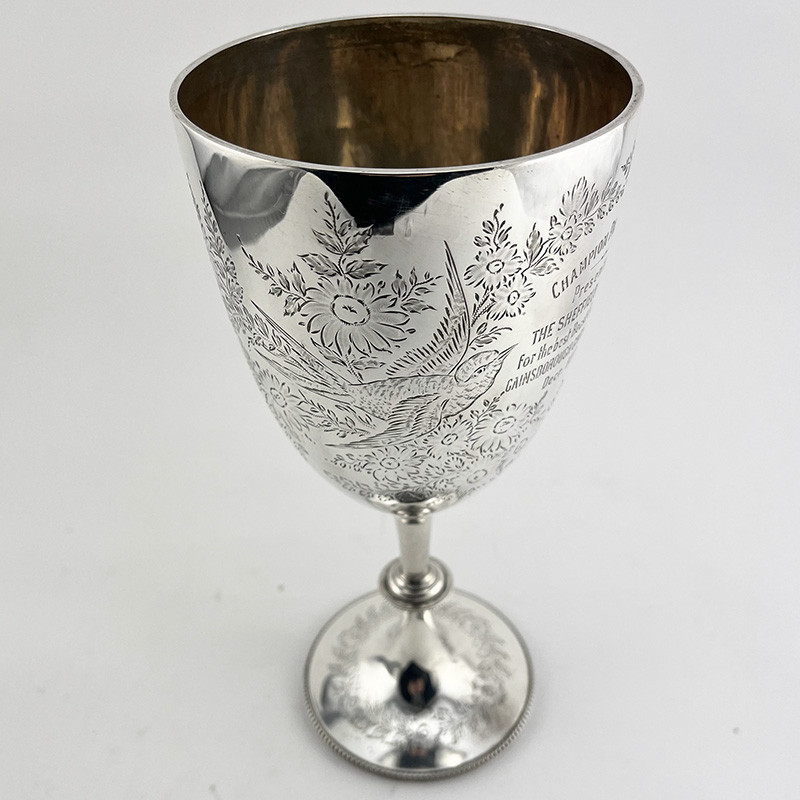 Decorative Large Victorian Sterling Silver Goblet (1894)