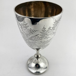Decorative Large Victorian Sterling Silver Goblet