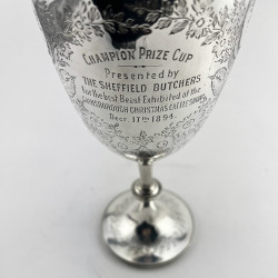 Decorative Large Victorian Sterling Silver Goblet