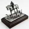 Good Quality Cast Sterling Silver Model of the Master on Horseback with Hounds