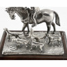 Good Quality Cast Sterling Silver Model of the Master on Horseback with Hounds