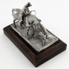 Good Quality Cast Sterling Silver Model of the Master on Horseback with Hounds
