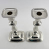 Good Quality Pair of Georgian Style Sterling Silver Candlesticks