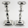 Good Quality Pair of Georgian Style Sterling Silver Candlesticks (1977)
