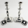 Good Quality Pair of Georgian Style Sterling Silver Candlesticks