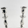 Good Quality Pair of Georgian Style Sterling Silver Candlesticks