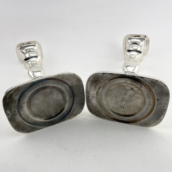 Good Quality Pair of Georgian Style Sterling Silver Candlesticks