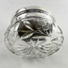 Beautiful Green Guilloche Enamel and Silver Dressing Table Jar