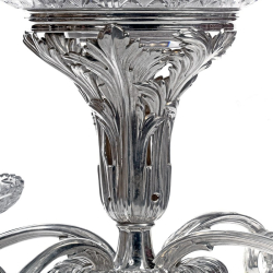Sheffield Plate Epergne with Five Cut Glass Bowls