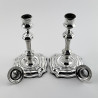Pair of Georgian Style Edwardian Sterling Silver Candlesticks