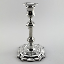 Pair of Georgian Style Edwardian Sterling Silver Candlesticks