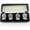 Unusual Edwardian Boxed Set of Sterling Silver Menu Holders