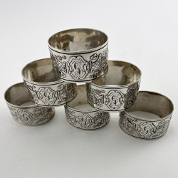 Boxed Set of Six Late Victorian Silver Plated Napkin Rings