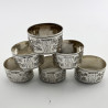Boxed Set of Six Late Victorian Silver Plated Napkin Rings