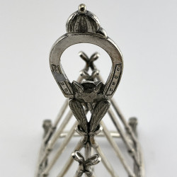 Rare and Unusual Victorian Hunting Themed Silver Plated Toast Rack