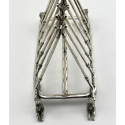 Rare and Unusual Victorian Hunting Themed Silver Plated Toast Rack