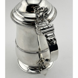Fine Quality George III Sterling Silver Lidded Tankard