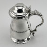 Fine Quality George III Sterling Silver Lidded Tankard (1779)