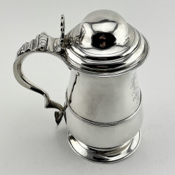 Fine Quality George III Sterling Silver Lidded Tankard