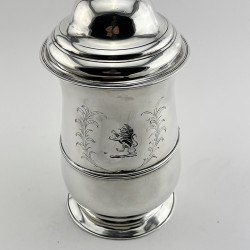 Fine Quality George III Sterling Silver Lidded Tankard