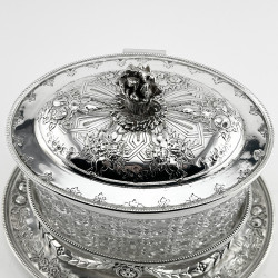 Quality Large Victorian Cut Glass and Silver Plated Biscuit Barrel