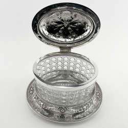 Quality Large Victorian Cut Glass and Silver Plated Biscuit Barrel
