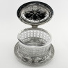Quality Large Victorian Cut Glass and Silver Plated Biscuit Barrel