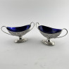 Pretty and Good Gauge Victorian Sterling Silver Pair of Salts (1882)