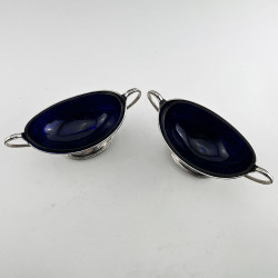 Pretty and Good Gauge Victorian Sterling Silver Pair of Salts