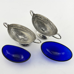 Pretty and Good Gauge Victorian Sterling Silver Pair of Salts