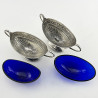 Pretty and Good Gauge Victorian Sterling Silver Pair of Salts