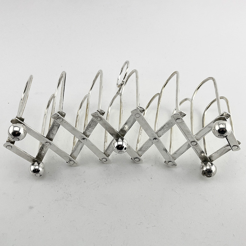 Toast Rack Expandable Victorian Novelty Expanding Silver Plated Toast Rack (c.1895)