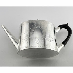 Elegant Georgian Style Victorian Silver Plated Teapot