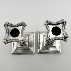 Pair of Sterling Silver Candlesticks Corinthian Column Style