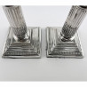 Pair of Sterling Silver Candlesticks Corinthian Column Style