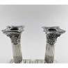 Pair of Sterling Silver Candlesticks Corinthian Column Style