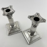Pair of Sterling Silver Candlesticks Corinthian Column Style