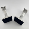 Pair of Sterling Silver Candlesticks Corinthian Column Style