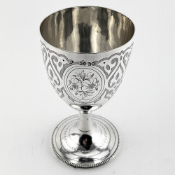 Engraved Victorian Sterling Silver Goblet
