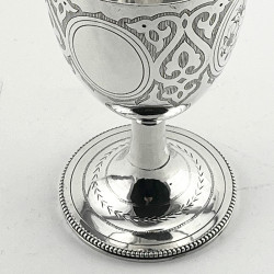 Engraved Victorian Sterling Silver Goblet