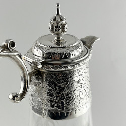 Beautiful Victorian Engraved Silver Plated Claret Jug Engraved with Monkys and Palm Trees