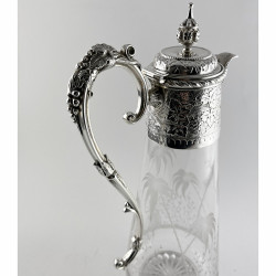 Beautiful Victorian Engraved Silver Plated Claret Jug Engraved with Monkys and Palm Trees