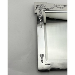 Decorative and Unusual Shaped Sterling Silver Standing Mirror