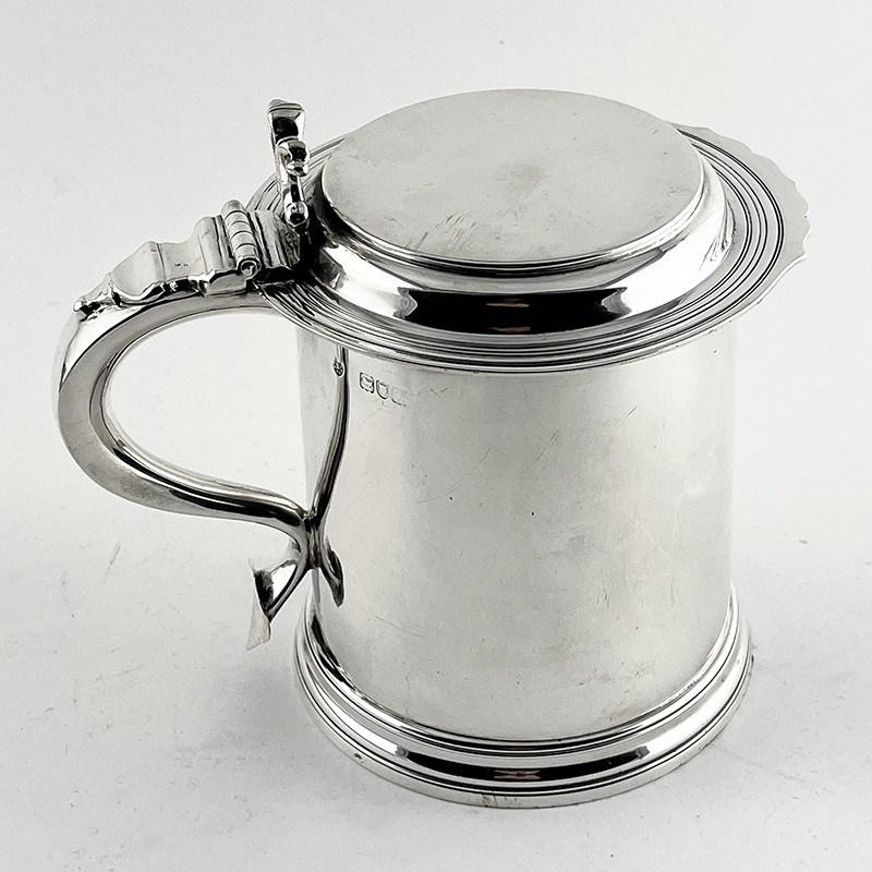 Superb Quality Edward Barnard Sterling Silver Lidded Tankard