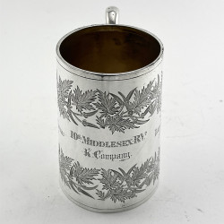 Victorian Sterling Silver Pint Mug Engraved for the 10th Middlesex R.V.K. Company