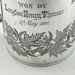 Victorian Sterling Silver Pint Mug Engraved for the 10th Middlesex R.V.K. Company