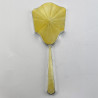 Beautiful Yellow Guilloche Enamel and Sterling Silver Hand Mirror
