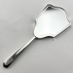 Beautiful Yellow Guilloche Enamel and Sterling Silver Hand Mirror