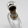 Attractive Sterling Silver and Cut Glass Edwardian Hip Flask