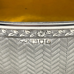 Attractive Sterling Silver and Cut Glass Edwardian Hip Flask